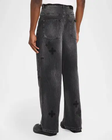 Ksubi Men's D-Maxx Black Denim Straight Leg Jeans | Thumbnail 3