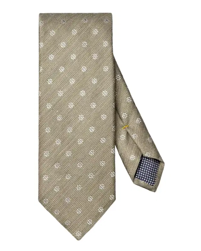 Eton Men's Woven Floral Silk and Linen Tie