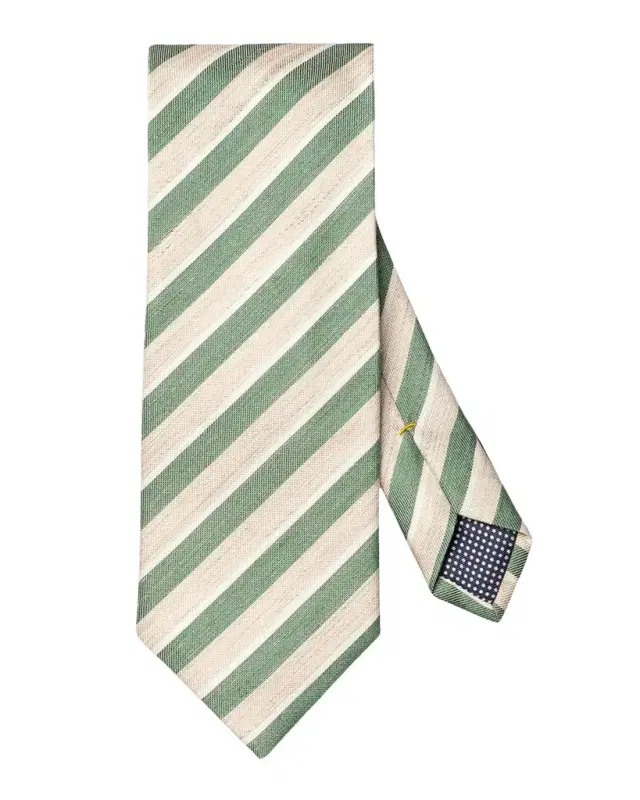Eton Men's Linen and Silk Diagonal Stripe Tie
