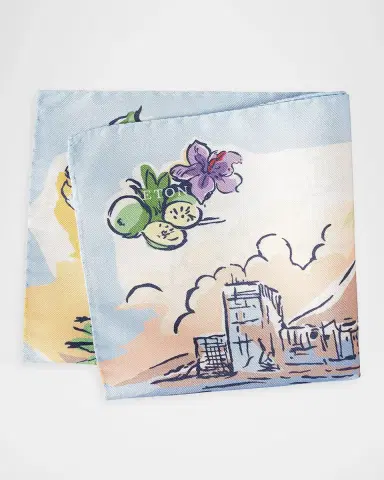 Eton Men's Painting Silk Pocket Square | Thumbnail 2