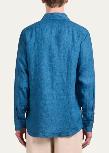 Frescobol Carioca Men's Antonio Linen Button-Down Shirt | Thumbnail 3