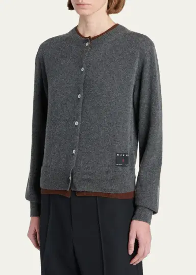 Marni Cashmere Double-Trim Cardigan | Thumbnail 4 Marni Cashmere Double-Trim Cardigan | Thumbnail 4