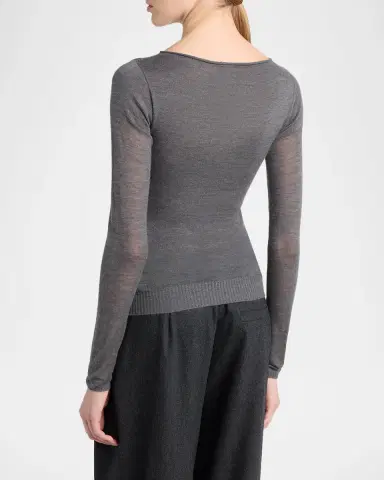 Giorgio Armani Cashmere Semi-Sheer Sweater | Thumbnail 3
