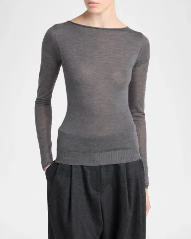 Giorgio Armani Cashmere Semi-Sheer Sweater | Thumbnail 4