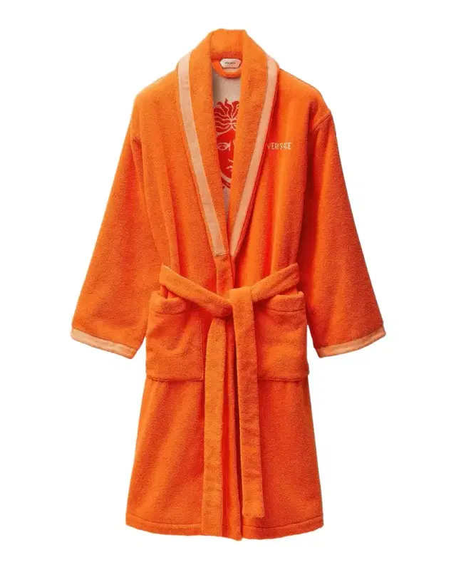 Men's Medusa Jacquard Terry Bathrobe