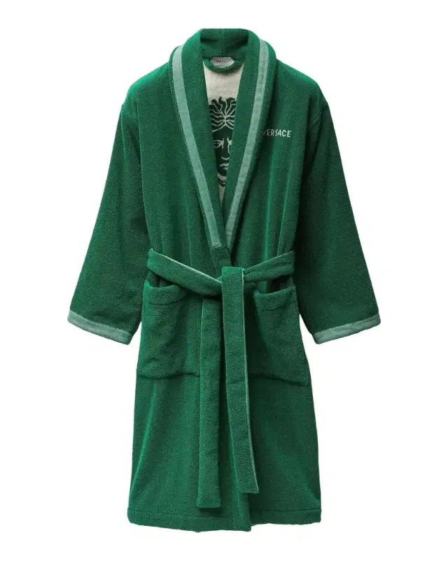 Men's Medusa Jacquard Terry Bathrobe