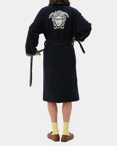 Versace Men's Medusa Jacquard Terry Bathrobe | Thumbnail 3