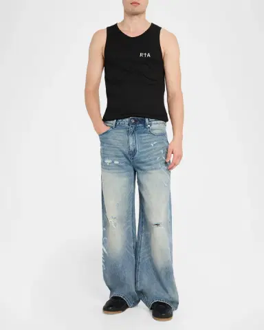 RTA Men's Franco Lasered Wide-Leg Jeans | Thumbnail 2