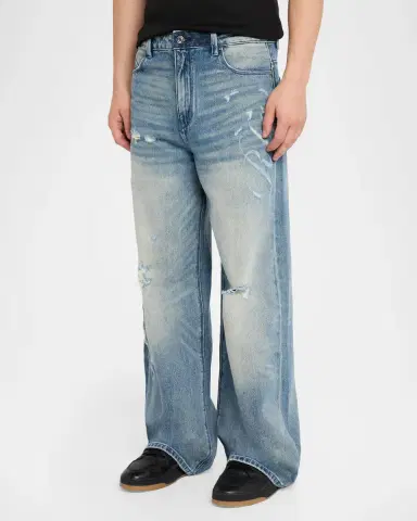 RTA Men's Franco Lasered Wide-Leg Jeans | Thumbnail 4