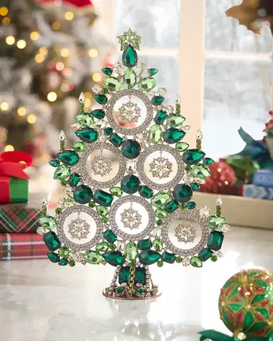 Exclusive Crystal Snowflakes Christmas Tree Decoration | Thumbnail 1
