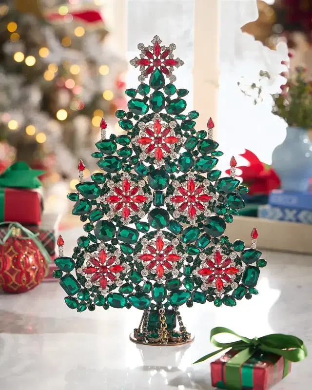 Neiman Marcus Opulent Crystal Christmas Tree Decoration