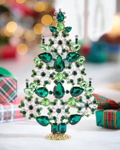 Neiman Marcus Sparkly Crystal Christmas Tree Decoration | Thumbnail 1