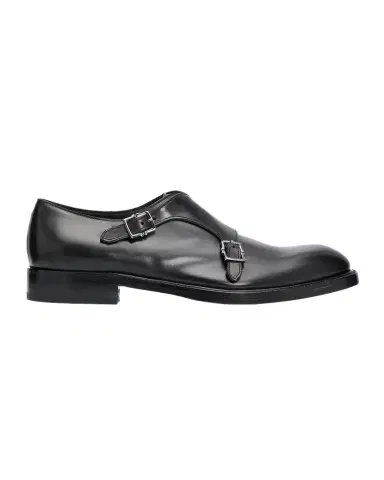 Ferragamo Men 's Leather Double Monk-Strap Shoes | Thumbnail 1