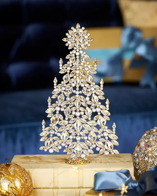 Neiman Marcus Intricate Crystal Christmas Tree Decoration