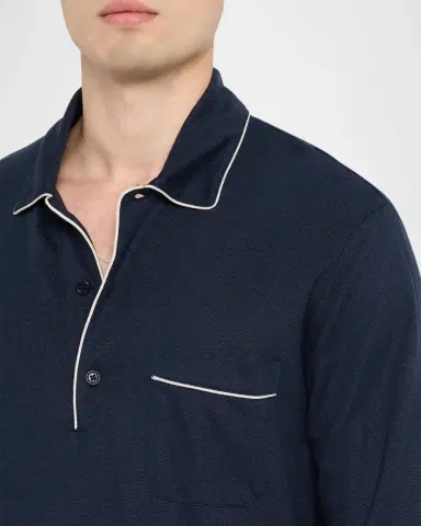 TOM FORD Boutique Men's Cotton Silk Piquet Polo Shirt | Thumbnail 5