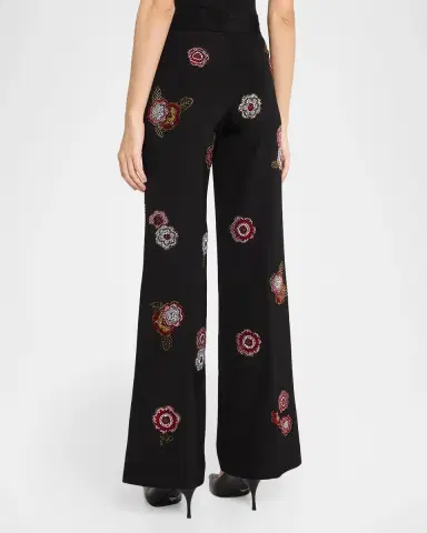 Libertine Colette Embellished Wide-Leg Silk Pants | Thumbnail 3