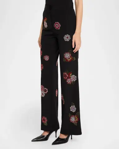 Libertine Colette Embellished Wide-Leg Silk Pants | Thumbnail 4