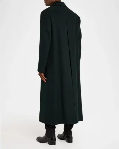 TOM FORD Boutique Men's Wool and Cashmere Melton Double-Breasted Officer Coat | Thumbnail 3