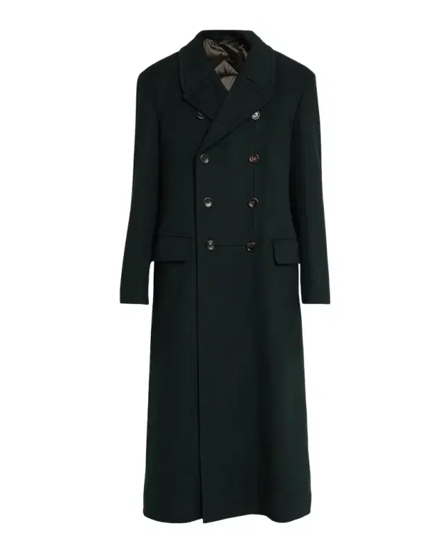 Men's Wool and Cashmere Melton Double-Breasted Officer Coat