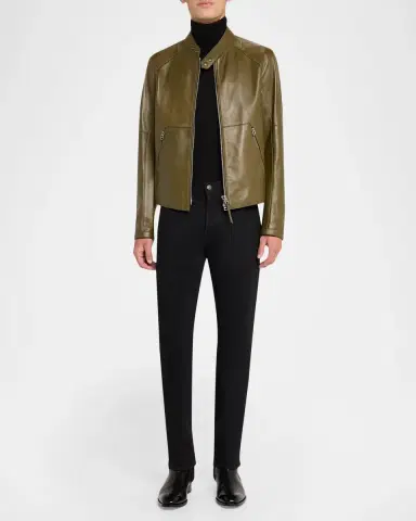 TOM FORD Boutique Men's Leather Aviator Jacket | Thumbnail 2