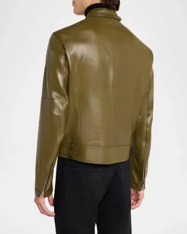 TOM FORD Boutique Men's Leather Aviator Jacket | Thumbnail 3