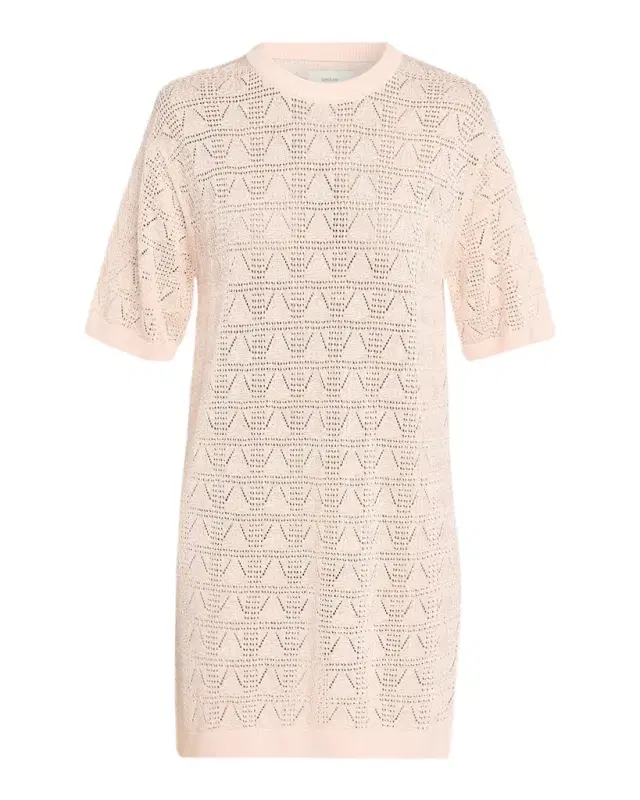 Loulou De Saison Armas Pointelle Knit Short-Sleeve T-Shirt Dress