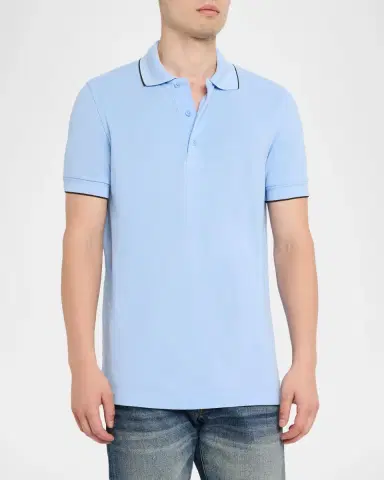 Tom Ford Men's Contrast-Trim Short-Sleeve Polo Shirt | Thumbnail 4 Tom Ford Men's Contrast-Trim Short-Sleeve Polo Shirt | Thumbnail 4