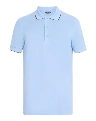 Tom Ford Men's Contrast-Trim Short-Sleeve Polo Shirt | Thumbnail 1 Tom Ford Men's Contrast-Trim Short-Sleeve Polo Shirt | Thumbnail 1