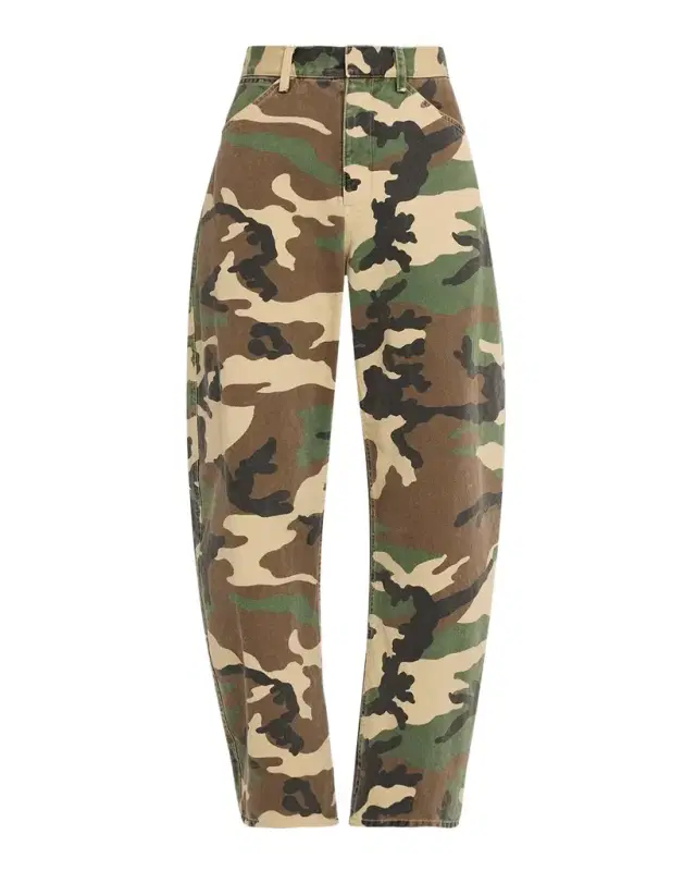 Nili Lotan Tribeca Camo Barrel-Leg Pants