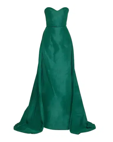 Monique Lhuillier Strapless Silk Faille Overskirt Gown | Thumbnail 1