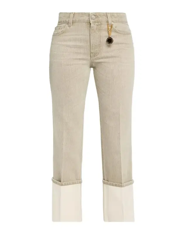 Stella McCartney Mid-Rise Straight-Leg Cuffed Crop Jeans