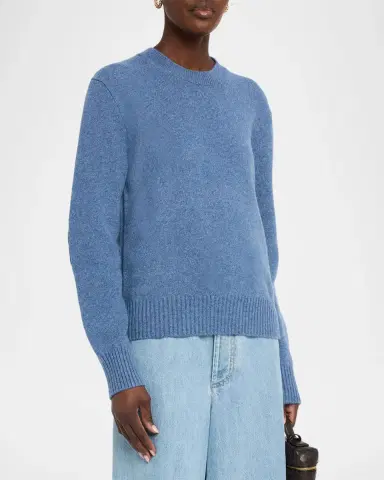 Bottega Veneta Intrecciato Elbow-Patch Cashmere Crewneck Sweater | Thumbnail 4