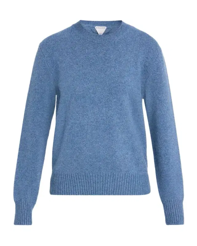 Bottega Veneta Intrecciato Elbow-Patch Cashmere Crewneck Sweater