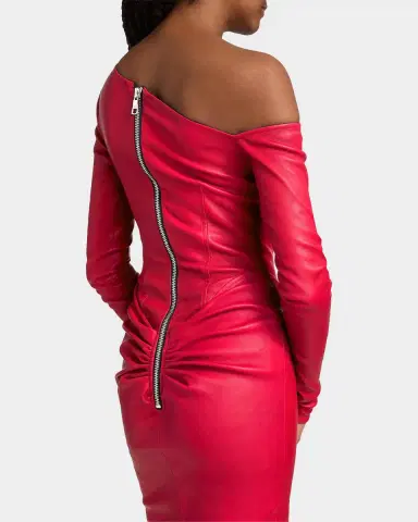 LaQuan Smith Leather Asymmetric Mermaid Gown | Thumbnail 5