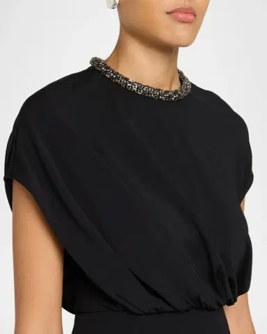 Roland Mouret Crystal-Collar Sleeveless Blouson Mini Dress | Thumbnail 5 Roland Mouret Crystal-Collar Sleeveless Blouson Mini Dress | Thumbnail 5