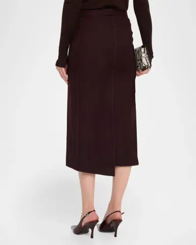 Victoria Beckham Pressed Crease Wool Tailored Midi Skirt | Thumbnail 3 Victoria Beckham Pressed Crease Wool Tailored Midi Skirt | Thumbnail 3