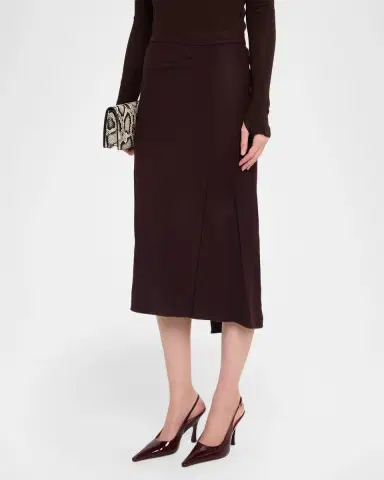 Victoria Beckham Pressed Crease Wool Tailored Midi Skirt | Thumbnail 4 Victoria Beckham Pressed Crease Wool Tailored Midi Skirt | Thumbnail 4