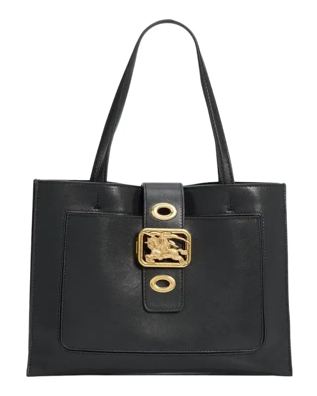 Burberry Equestrian Knight Design-Accented Leather Tote Bag