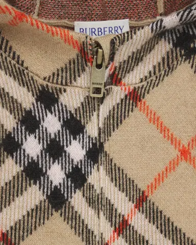 Burberry Girl's Check Hooded Poncho, Size -L | Thumbnail 3
