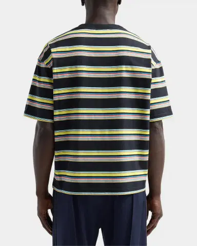 Marni Men's Multi-Stripe Cotton Relaxed-Fit Crewneck T-Shirt | Thumbnail 3