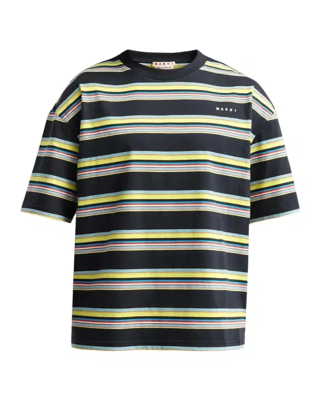 Men's Multi-Stripe Cotton Relaxed-Fit Crewneck T-Shirt