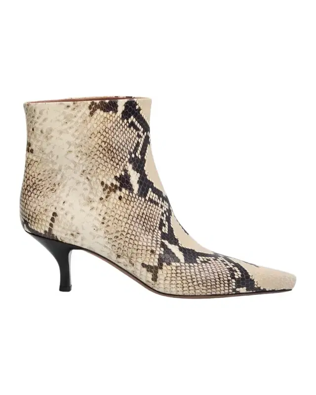 Paris Texas 60mm Rose Snake-Printed Leather Ankle Boots