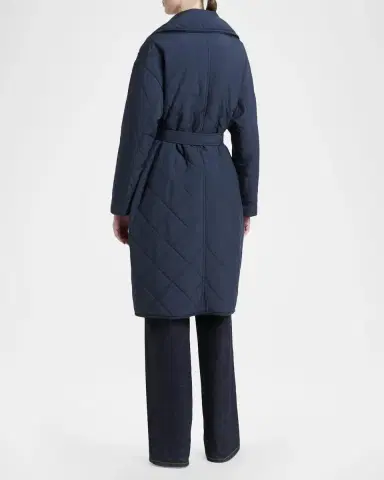 Kiton Quilted Belted Trench Coat | Thumbnail 3