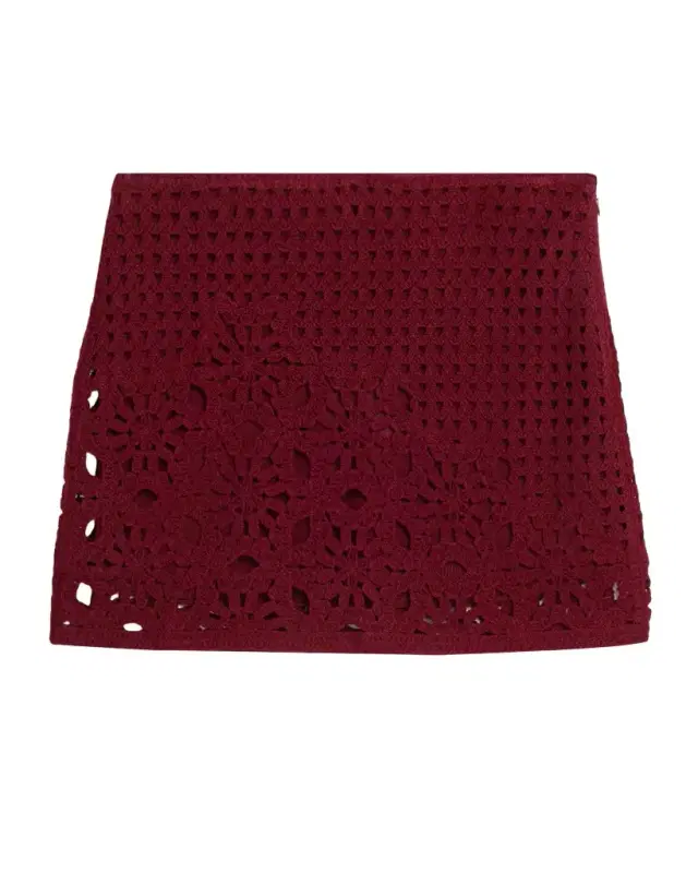 Frame The Postcard Crochet Mini Skirt