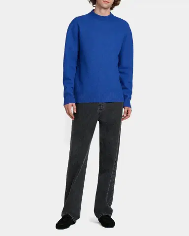 Jil Sander Men's Bouclé Wool-Cashmere Crewneck Sweater | Thumbnail 2
