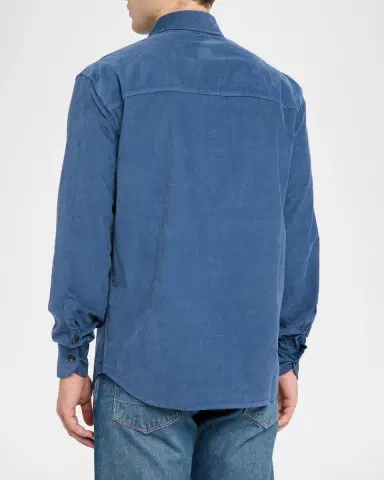 Isaia Men's Garment-Dyed Corduroy Sport Shirt | Thumbnail 3