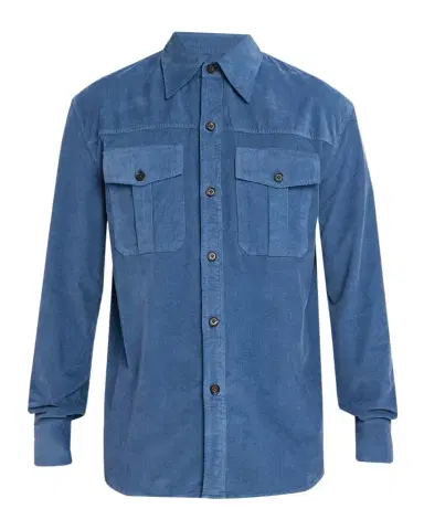 Isaia Men's Garment-Dyed Corduroy Sport Shirt | Thumbnail 1