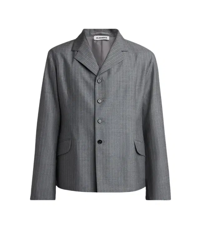 Jil Sander Men's Raw-Edge Wool Poplin Jacket