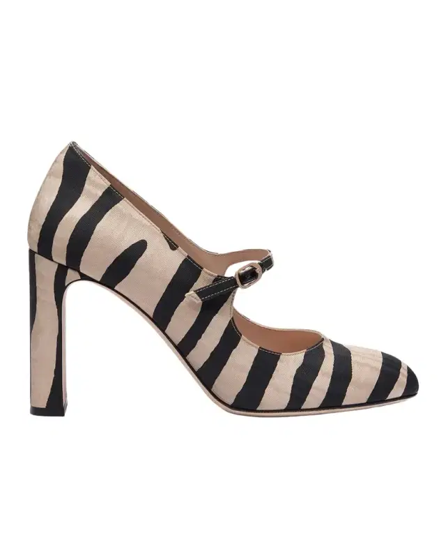Stuart Weitzman Babette 85MM Zebra-Print Mary Janes
