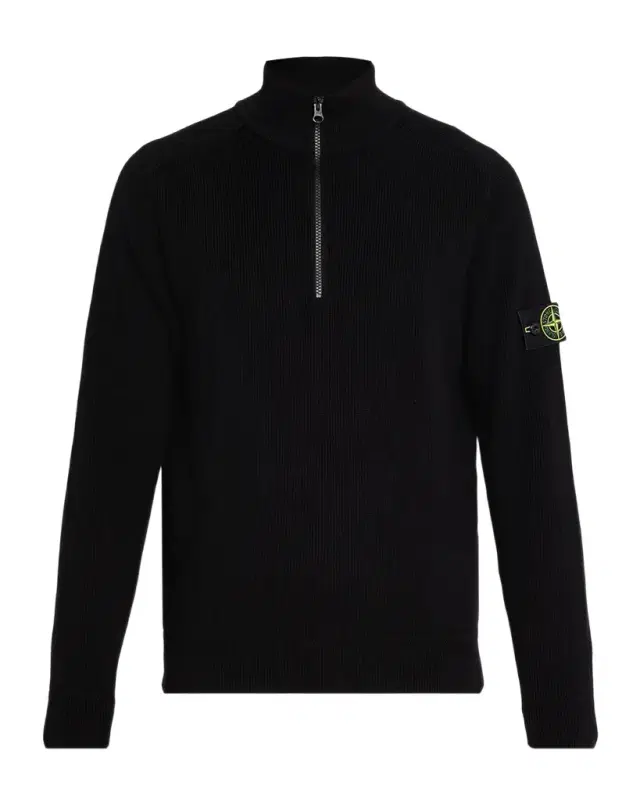 Stone Island Men's Cotton Rib Compass Quarter-Zip Sweater